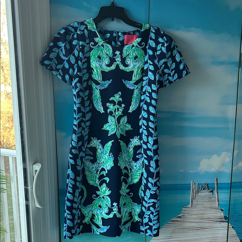 Lilly Pulitzer Blue and Green Mini Dress